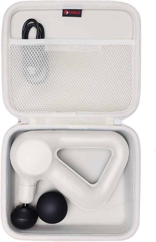 XANAD Massage Gun Case Compatible with TheraGun Relief Handheld Percussion Massage Gun,Massage Neck/Back/Leg/Shoulder,Cream-Inside: 8.3"x6.9"x2.4" (Case Only)