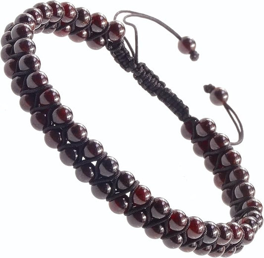 MASSIVE BEADS Double Layer Natural Chakra Healing Power Crystals Macrame Bracelet Yoga Stone Beads Gemstone Meditation Relax Anxiety Bangle for Unisex Women Men