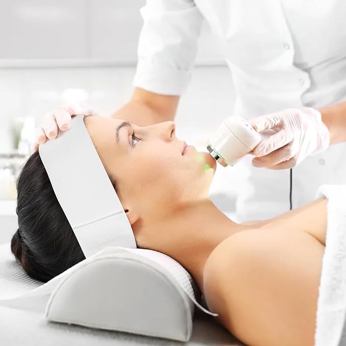 Yopay 100 Pack Disposable Spa Facial Headbands, Soft Elastic Headband Wrap with Closure for Women Girls, Individual Pack Stretch Non-Woven Skincare Headbands for Makeup, Treatments, Esthetician, White