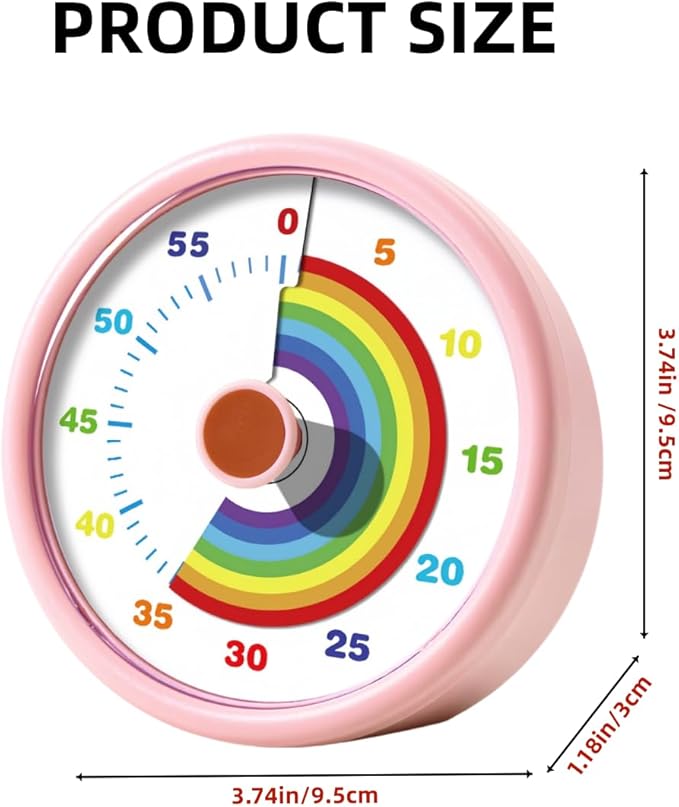 Visual Timer for Kids, 60 Minute Time Timer Kids Timer for Classroom Home Office, Countdown Timer for Cooking Teaching Working Meeting, Pomodoro Timer Kitchen Timer (Pink)