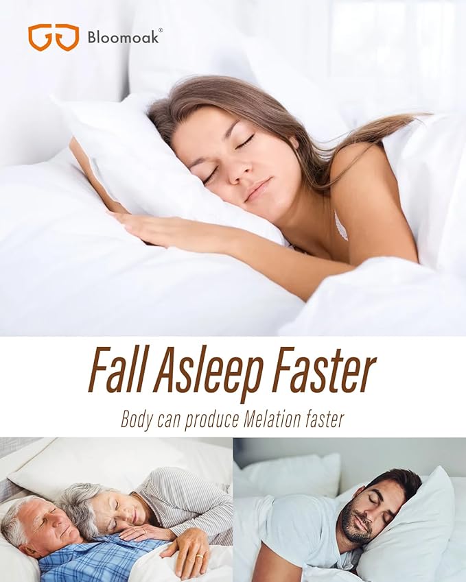 Bloomoak 99% Orange Blue Light Blocking Glasses,Retro Trendy Round Style,Relieve Eye Fatigue,Improve Sleep For Screens/Games