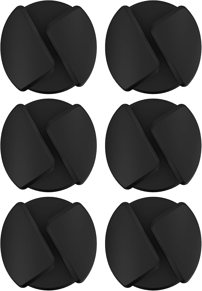 Scosche CMAR-6PKRP Cable Management Kit, 6-Pack of Black Adhesive Cable Clips for Phone Charging Cables, Charger Cords, Wire Organizer and Cord Holders for Desk, Nightstand, Car, Home, Computer