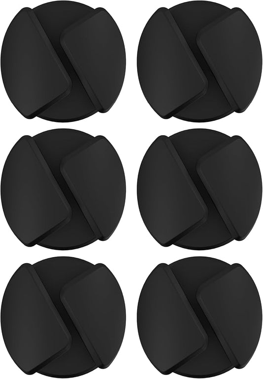 Scosche CMAR-6PKRP Cable Management Kit, 6-Pack of Black Adhesive Cable Clips for Phone Charging Cables, Charger Cords, Wire Organizer and Cord Holders for Desk, Nightstand, Car, Home, Computer