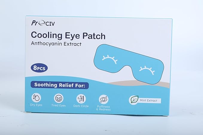 8-Pack Cold Eye Mask, Disposable Hydrogel Eye Patches, Gel Sheet Mask for Tired Eyes & Puffiness，Self Cooling Compress, Travel Essentials & Relaxation Gifts for Women, Stocking Stuffers for Adults