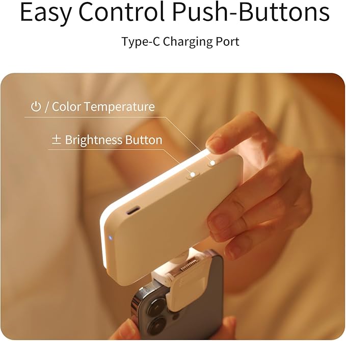 Video Conference Light, Clip-on Light for Phone and Laptop, Portable LED Light for Zoom Call, Webcam, Meeting, Virtual Session, Content Creation, Livestreaming, Vlog