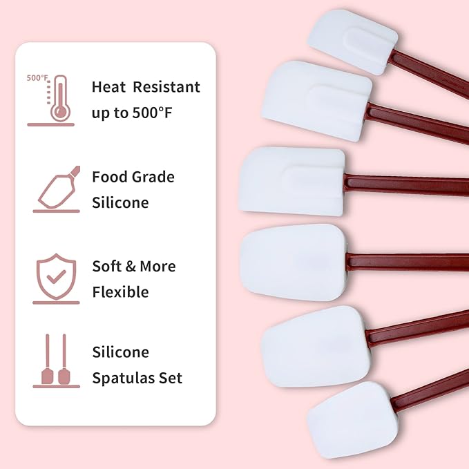 16.5 INCH Silicone Spatulas Heat Resistant Heavy Duty Rubber Spatulas Commercial Spatulas Set for Kitchen Use Silicone Cooking Utensils Sets of 2