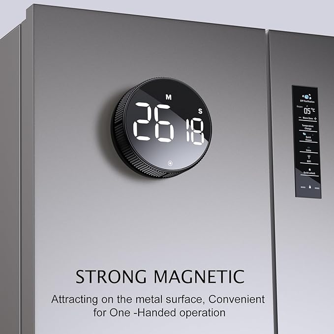 BlueSnail Kitchen Timer with LED Digital Display Smart Efficana for Home Classroom Gym Office, Volume and Brightness Adjustable Productivity Timer