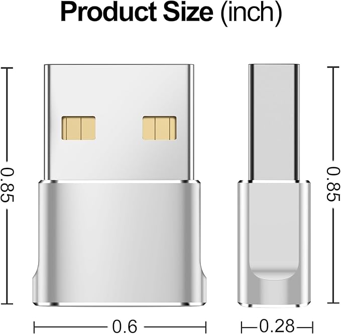 USB to USB C Adapter,Type C Female to A Male OTG Charger Converter for PlayStation 4,Apple Watch Ultra 8 9,iPhone 16 15 14 13 Pro Max,Samsung S24 S23,AirPods,iPad,Car Play-White