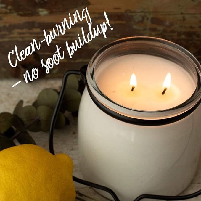 Milkhouse Candle Company - Cedarwood Cabin - Creamery Collection - 16oz Double Cotton Wick Soy Candles with Beeswax - Long Burn Time, Made in The USA - Non Toxic, Premium Scented Candles