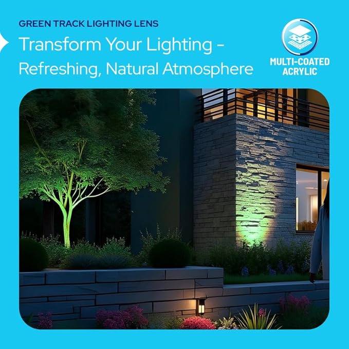 KastLite Green Acrylic Lens Filter for Halo Track Lighting | Track Light Head - Adjust The Color of Your Lighting | Select Lens Size - PAR 20 Bulb for Spotlight Fixtures