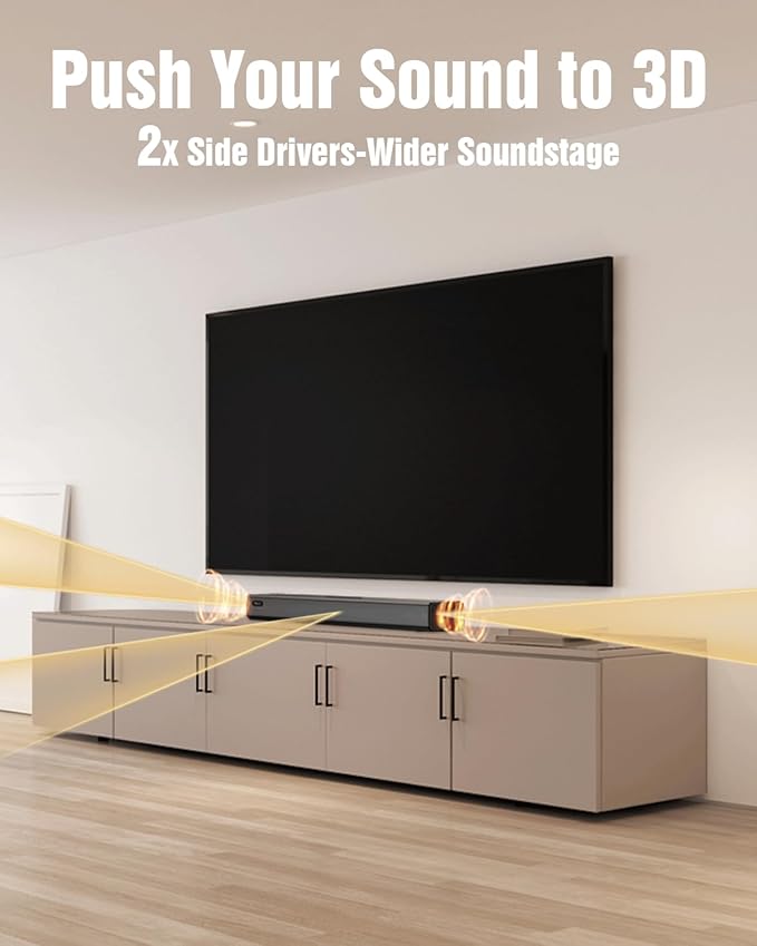 Hiwill 5.1ch Dolby Atmos Surround Soundbar w/ 6.5'' Big Wireless Subwoofer, Extend Soundstage, Deepen Bass, Clarify Dialogue, 2 Wired Rear Speakers Home Theater TV Sound Bar, eARC/Opt, HiElite A51PRO