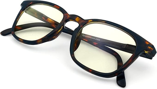 J+S Vision Blue Light Blocking Glasses for Men Women | Computer Gaming Work| Anti Strain Fatigue UV Glare | Medium-Small Fit