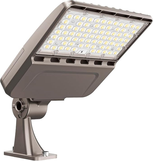 YXL LED Parking Lot Shoebox Light with Dusk to Dawn Photocell, 21000LM 5000K Daylight Arm Mount, IP65 Waterproof Area Light for Parking Lot Sports Stadium