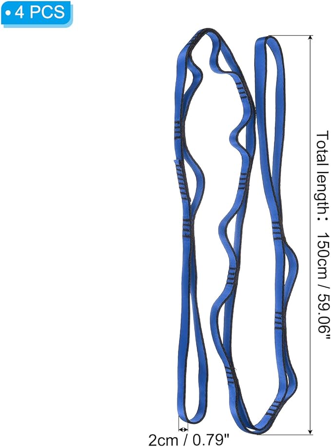 PATIKIL Daisy Chain Straps, Strong Climbing Strap Adjustable Nylon Chain Sling with Loops for Aerial Yoga Hammock Swing