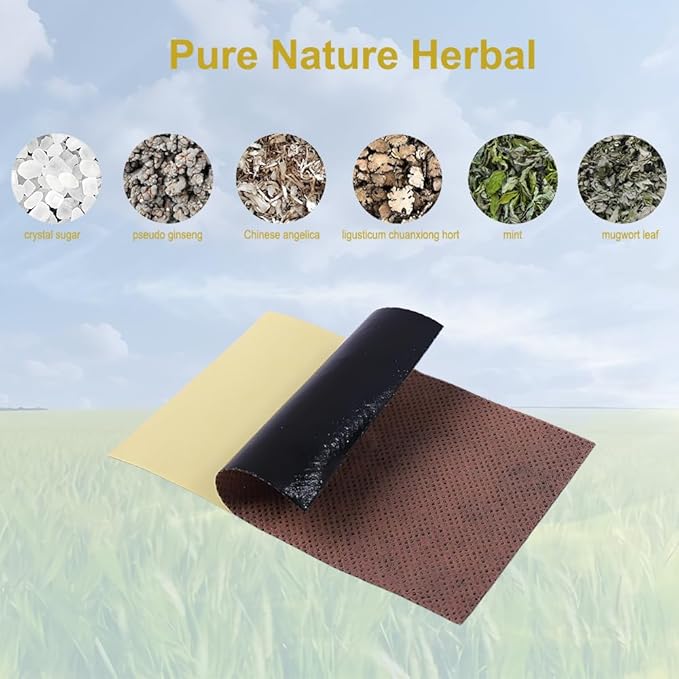 (100pcs) Moxibustion Patches 艾灸贴 Pure Nature Moxa Sticker Foot Pads Chinese Traditional Paste for Neck, Shoulder, Back, Waist, Hand, Feet, Joint, 7 * 10cm, Pack of 10