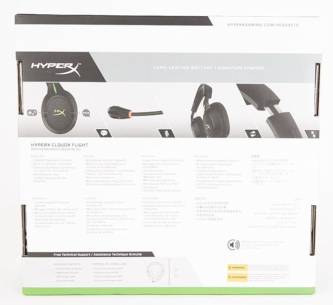 HyperX CloudX Flight – Wireless Gaming Headset, Official Xbox Licensed, Compatible with Xbox One and Xbox Series X|S, Game and Chat Mixer, Memory Foam, Detachable Noise-Cancellation Microphone