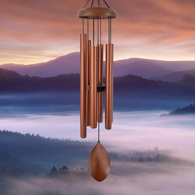 ASTARIN Wind Chimes for Outside Deep Tone,36 Inch Windchime Outdoors，Chimes for Outdoors,Sympathy Wind Chimes Memorial for Mom Dad，Red Copper