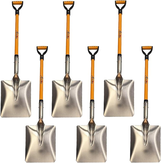 Ashman Snow Shovel with Large Scoop and Heavy Duty Handle (6 Pack)