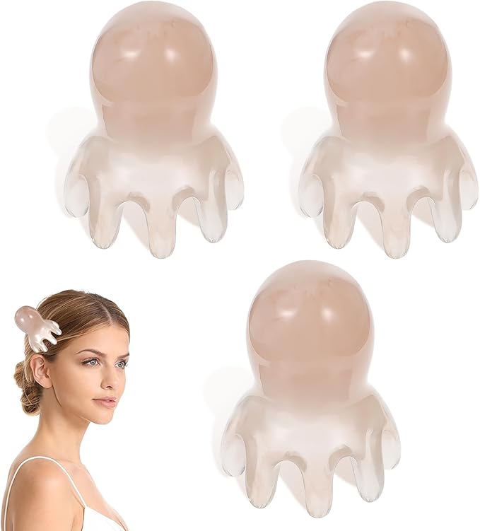 3PCS Octopus Head Massage Scalp, Resin Octopus Scalp Massage Tool, Portable 8-Legged Acupressure Manual Deep Massage Comb for Head and Body Relaxation and Hair Growth
