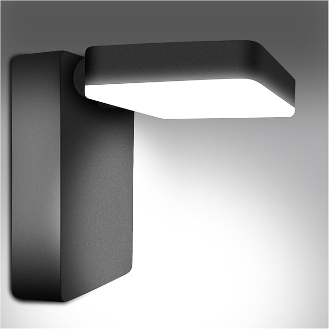 ledmo 60W LED Outdoor Wall Light 350° Horizontal/180° Vertical Modern Commercial Security Lights DIY-Friendly Adjustable Exterior Flood Lighting 5000k 6000lm IP66 for Upper Areas Yard Patio