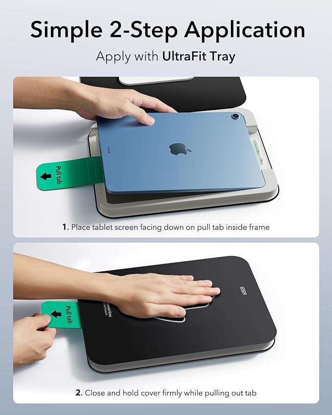 ESR 2 Pack Screen Protector for iPad A16 11th/10th Generation (11 Inch/10.9, 2025/2022), 9H Tempered Glass Film with UltraFit Tray, Apple Pencil Support, Scratch Resistant, HD Clarity, Bubble Free