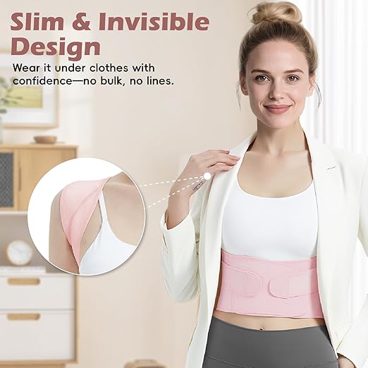Posture Corrector for Women & Men, Full Back Brace Support with Adjustable Shoulder Straightener, Lower & Upper Back Pain Relief - Scoliosis, Hunchback, Spine Corrector (Pink, Large)
