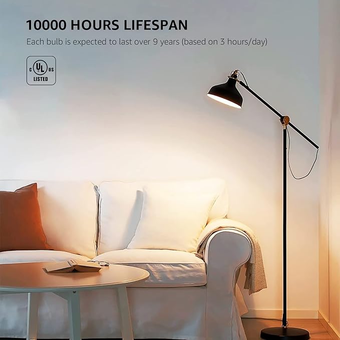 Lepro LED Light Bulbs 60 Watt Equivalent, 9W 800 Lumens Non-Dimmable, Warm White 2700K, A19 E26 Standard Medium Base, 10000 Hour Lifetime 3 Count (Pack of 1)