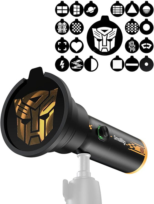 SmallRig RF 10C Portable Photography Flashlight, 4 Color LED Video Spotlight, 21 Filters GOBO Light, 7500mAh Aluminum Alloy Ambient Light, Content Creation Camera Accessories, Bumblebee Edition 5512