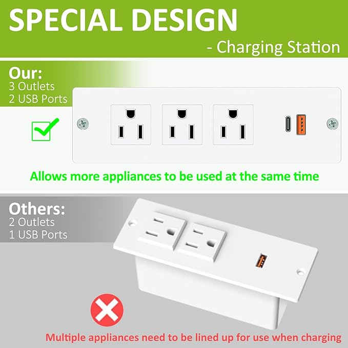 farexon Electric Standing Desk Adjustable Height, 48x24 Inches Stand Up Desk with Charging Station, Lockable Casters,27.5''-46.5'' Lifting Range Home Office Computer Desk（White
