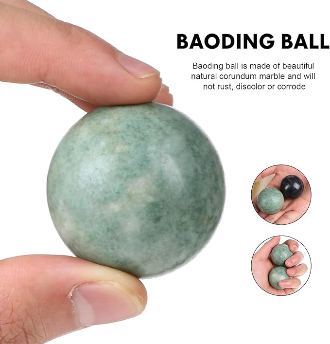 4Pcs Solid Baoding Balls Chinese Health Exercise Massage Balls Marble Stone Massage Baoding Balls for Hand Muscle Exercise