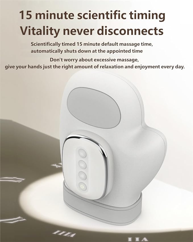 Vivoir Hand Massager, Neurivo Relivio Hand Massager for Arthritis & Carpal Tunnel, with Heat Compression,3-Mode 5-Level Intensities 2-Hour Battery Life,15-Min Timer Massage, Rechargeable (1PC)