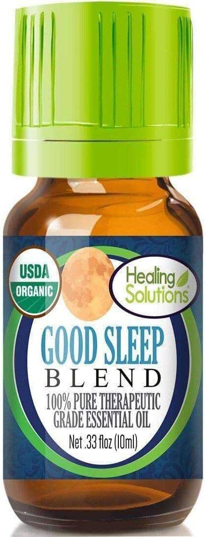 Healing Solutions Sleep Essential Oils 10 ml (0.33 oz) - Organic, Pure, Undiluted - Relaxation Dream Blend for Diffuser, Sleep Aid