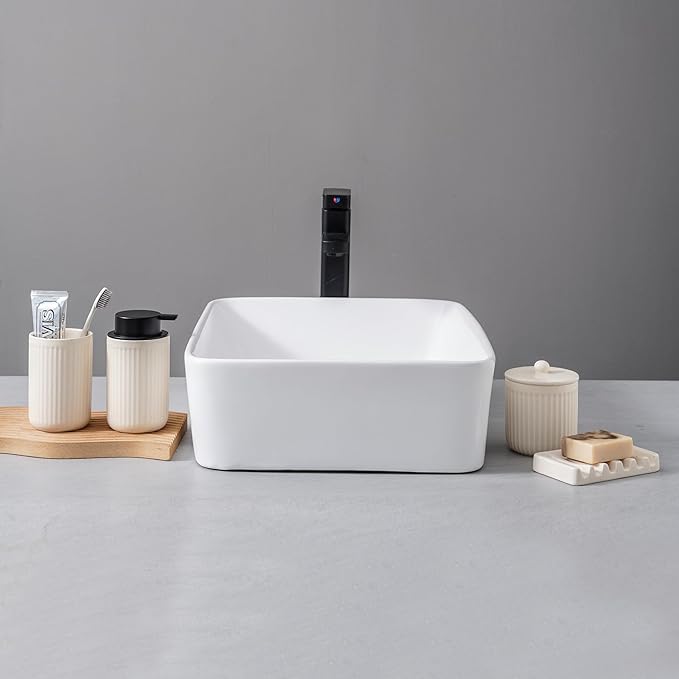 Ceramic Bathroom Accessories Set,Lotion Soap Dispenser and Toothbrush Holder Set, Soap Dish, Apothecary Jars,Rustic Farmhouse Decor, Bathroom Home Decor(Beige Set, Liquid)