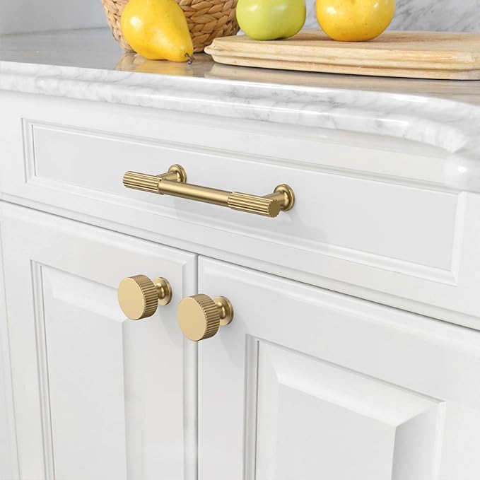 Amerdeco 10 Pack Champagne Bronze Cabinet Pulls 3.75 Inch(96MM) Hole Centers Kitchen Cabinet Handles Hardware Kitchen Handles for Cabinets Cupboard Drawer Pulls ZH0071