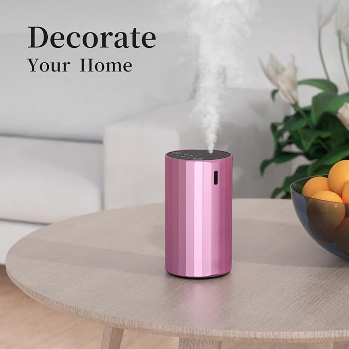 Essential Oil Diffuser Waterless Scent Aromatherapy Diffusers for Home Large Room, Bedroom, Car, Office,Desk, Battery Operated, Small Cordless Air Freshener Machine, 3 Countdown Timers & 3 Mist Levels