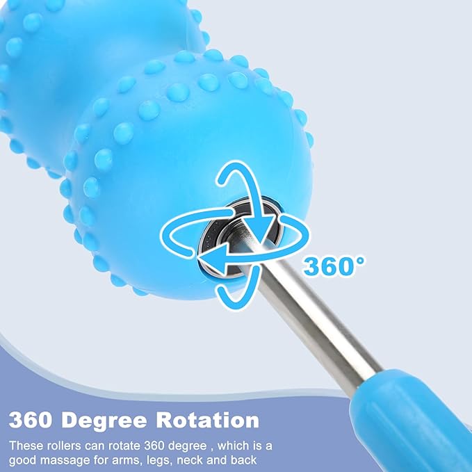 Massage Roller, Manual Massage Sticks Fascia Muscle Roller Handheld Acupressure Roller Deep Tissue Massager for Back, Neck & Foot