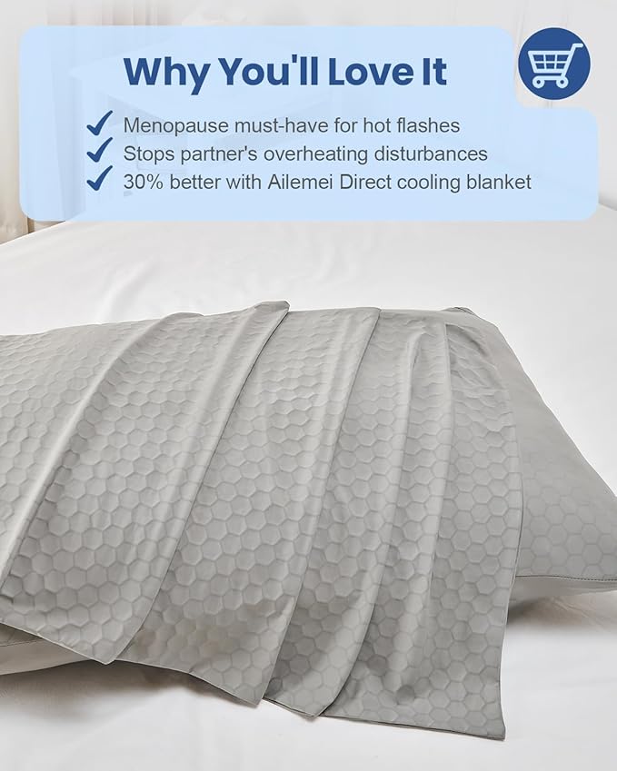 PCM Gel Print Cooling Pillow Cases Only,Queen Size Set of 2 with Double Sided Cold,Moisture Wicking Pillowcase Covers with Hidden Zipper Japanese Cold Tech Pillow Case Protectors for HotSleepers