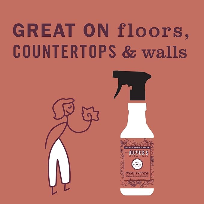Mrs. MEYER'S CLEAN DAY Multi-Surface Everyday Cleaner, Fall Leaves Scent, 16 fl oz (Pack of 3)