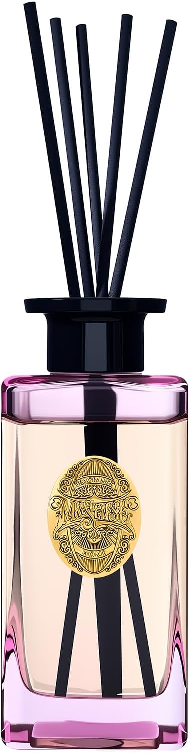 M&SENSE 10.14 oz Large Reed Diffuser Set | Ginger & Ylang Ylang Scent Oil Diffuser with Sticks | Hotel Collection Non-Toxic Essential Oil |for Bedroom Bathroom Living Room