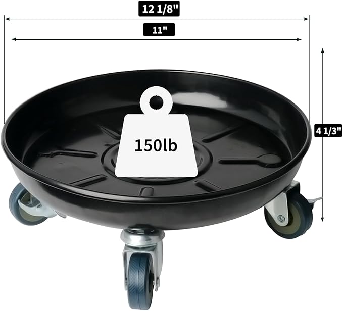 Heavy-Duty Plant Caddy with Wheels 12 Inch, 360° Lockable Caster,Outdoor Rolling Plant Dolly That is Not Easily Rusted, Indoor Metal Plant Cart with Rollers, Plant Pot Trolley, Black 2Pack