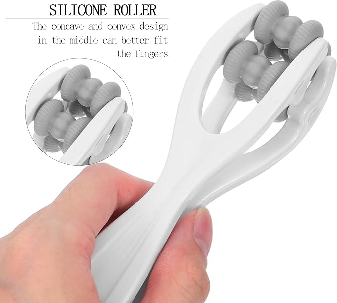 Finger Massager for Arthritis, Dual-Sided Finger Massager Roller Grey Acupressure Tool for Hands Palms Wrists Relieve Pain Stress