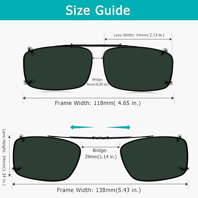 Easy clip Spring Polarized Clip On Sunglasses