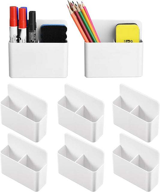 Mabrasse 8p Magnetic Dry Erase Marker Holder,Pen and Eraser Holder for Whiteboard, Magnet Pencil Cup Utility Storage Organizer for Office, Refrigerator, Locker and Metal Cabinets (8 Pack)