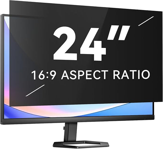 24 Inch Privacy Screen for 16:9 Widescreen Monitor, Eye Protection Anti Glare Blue Light Computer Monitor Privacy Filter