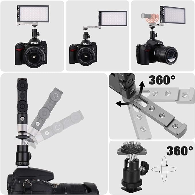 Pixel G1s RGB Video Light with APP Control, Built-in 12W Rechargeable Battery LED Camera Light, 10 Common Lighting Effects, CRI≥97 2500-8500K RGB Video Light with Aluminum Alloy Body