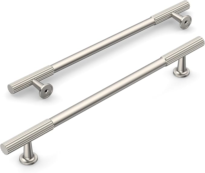 Amerdeco 10 Pack Brushed Satin Nickel Cabinet Pulls 10 Inch(254MM) Hole Centers Kitchen Cabinet Handles Hardware for Cabinets Cupboard Handles Drawer Pulls ZH0071