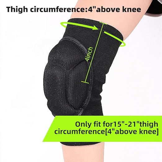 1Pair Knee Pads, Knee Protectors Protective, Thick Sponge Collision Avoidance Knee Sleeve for Adult Youth Women Men (Black, One Size)