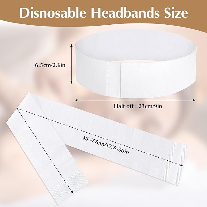 100 PCS Disposable Hairband for Women, Non-woven Fabric Spa Headband for Makeup, Travel, Securing Hair during Facial