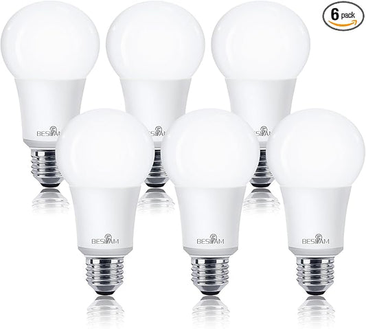 LED Light Bulb 10W Equivalent(60W) Dimmable A19 LED Bulbs, Daylight 2700K Warm White, Energy Efficient, Longer Life, Standard E26 Base, 810 Lumens, 6 Pack
