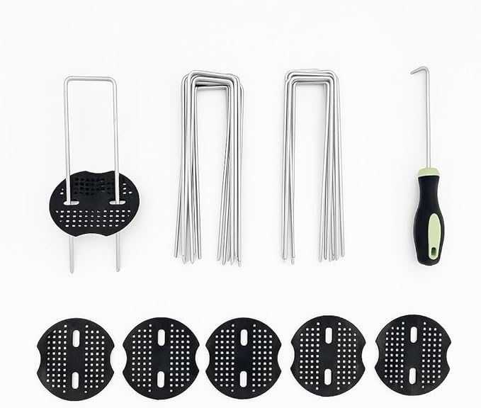 JKKGS 6-Inch Landscape Staples, 50-Pack, Hot-Dip Galvanized Heavy-Duty Steel, U-Shaped Garden, Yard, Tent Stakes for Landscape Fabric, Weed Barrier, Plant Covers, Lawn, Turf Grass, Christmas